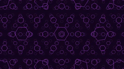 Futuristic purple hexagon pattern background animation for tech and sci fi Stock Footage 334138680