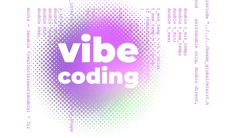 Futuristic Purple Holographic Sphere with Programming Code and Vibe Coding Ty Stock Illustration