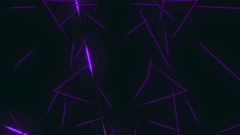Futuristic purple neon triangle lines on dark abstract background for tech video Stock Footage 334140542
