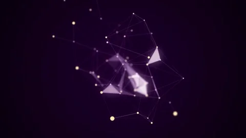 Futuristic purple network connection structure on dark background Stock Footage 312313576