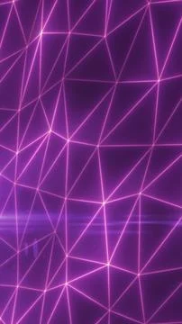 Futuristic purple polygonal network grid with glowing connections, represen.. Ilustração Stock