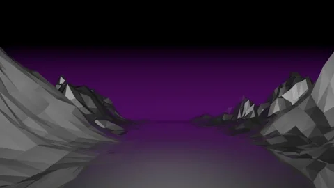 Futuristic purple road stretching forward under a violet sky Video stock 323450034