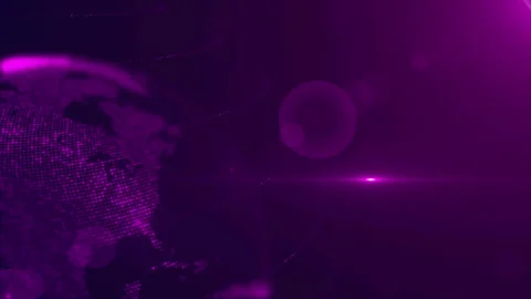 Futuristic Purple Shiny Partial View Of Dotted Globe Earth World Map Motion View Video stock 274093265