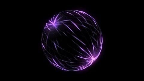 Futuristic purple sphere of particles and lines. Network connection big data. Stock Footage 331239744