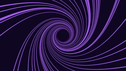Futuristic purple spiral on black abstract, moving lines form an engaging visual Stock Footage 285677757