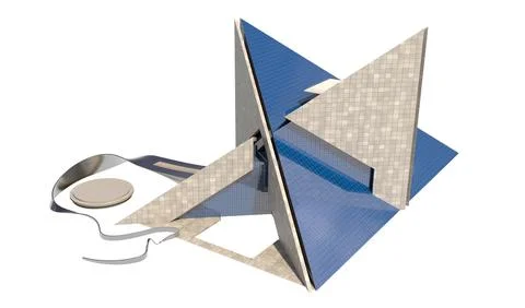 Futuristic Pyramidal Architecture Stock Illustration