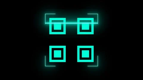 Futuristic QR Code Scan Animation Stock Footage 317593078