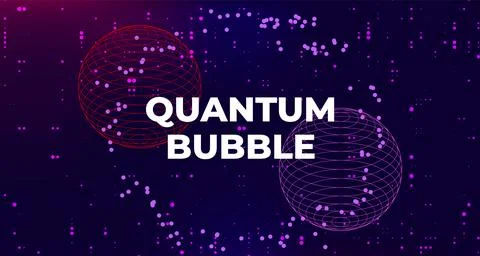 Futuristic Quantum Bubble Illustration with Abstract Digital Elements and Stock Illustration