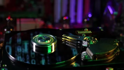 Futuristic quantum computing mainframe with electronic circuit boa 動画素材 347399195