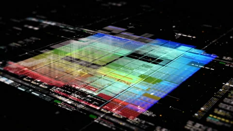 Futuristic Quantum Computing Simulation Vidéo 220539385