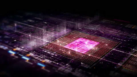 Futuristic Quantum Computing Simulation Vidéo 223807560