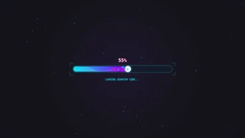 Futuristic Quantum Core Loading Progress Bar Animation Loop Stock Footage 341669424