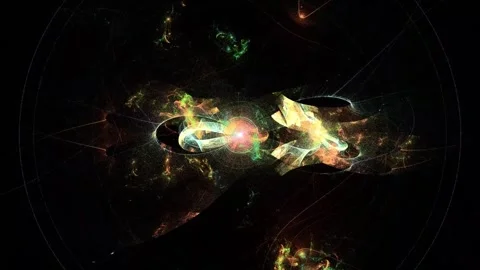Futuristic Quantum Particle Collision and Energy Core Animation Loop Stock Footage 345970037