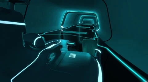 Futuristic racecar in a tunnel with glowing neon lines Stock Footage