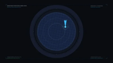 Futuristic radar animation tracking digital signal in dark interface Stock Footage 347247069