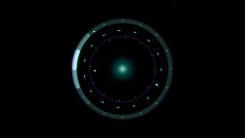 Futuristic radar hud screen looping animation for sci fi technology project.. Stock Footage 345897111