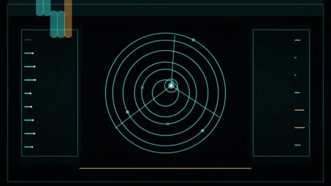 Futuristic Radar Interface Animation Seamless Loop Stock Footage 340571352