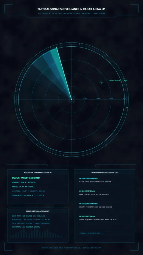 Futuristic radar interface with digital scanning hud, telemetry data and an.. Stock Footage 348338349