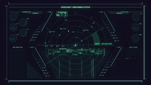Futuristic radar / Interface / Digital screen / Ultra detailed abstract Stock Footage 139349481