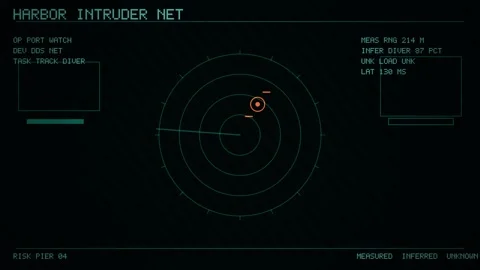 Futuristic Radar Interface Seamless Loop Stock Footage 340552193