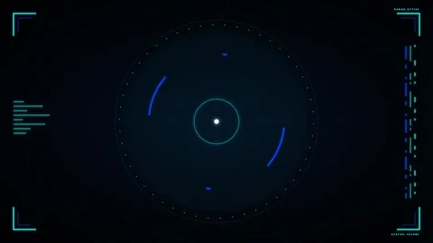 Futuristic radar interface with signal found notification digital hud scann.. Stock Footage 337561504