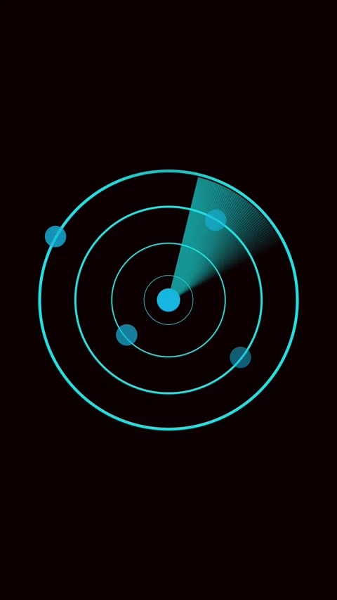Futuristic radar scan animation. Teal circles vertical video sci-fi HUD ove.. Stock Footage 321628409