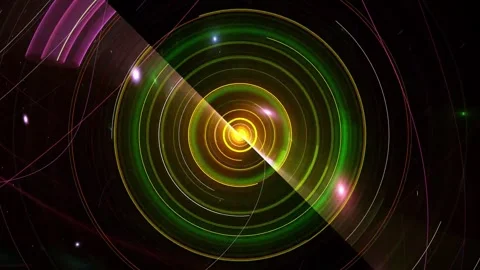 Futuristic Radar Scan Circular Light Grid Motion Background Видео 345970078