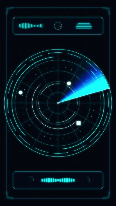 Futuristic radar scan motion graphic displaying digital navigation, sonar i.. Stock Footage 348338421