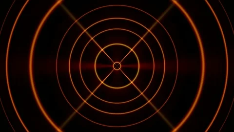 Futuristic Radar Scanner Animation, Digital Targeting System, Orange HUD Tech Stock Footage 337566028