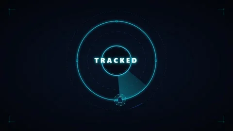 Futuristic radar scanner interface with digital tracking target hud animation 库存影片 344852147