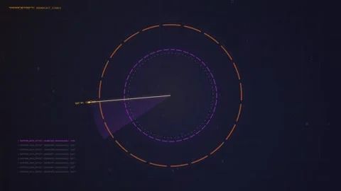 Futuristic Radar Scanner UI Interface, Digital Technology, Sci-Fi Navigatio.. Stock Footage 348423468
