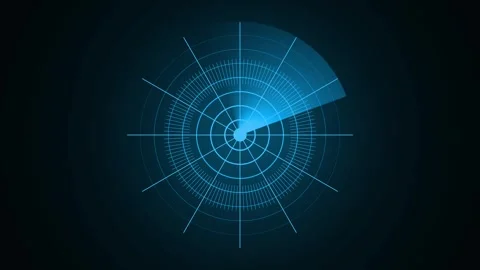 Futuristic Radar Scanning Animation with Rotating Beam and Circular Grid Stock Footage 311811699