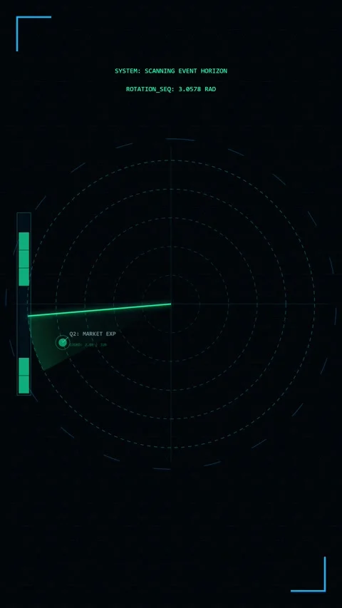 Futuristic radar scope interface for digital targeting analysis display graph Stock Footage 344939026