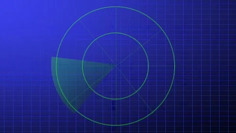 Futuristic radar screen with blue background Stock Footage 316198611