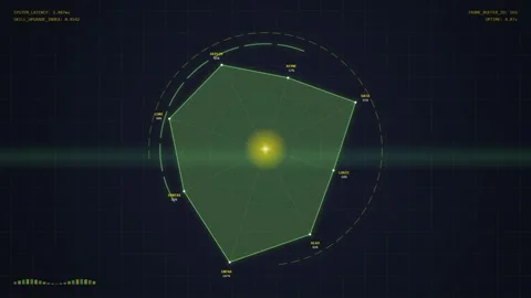 Futuristic Radar Screen Displaying Complex Data and Analytics Stock Footage 348792824