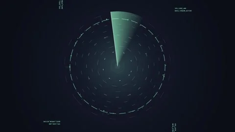 Futuristic Radar Screen Displaying Hexagonal Target with Scan Lines Stock Footage 348422706