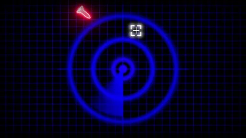 Futuristic radar screen displaying target acquisition and scanning activity.. Stock Footage 313426266