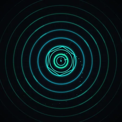 Futuristic Radar Screen with Hexagonal Target and Data Points Stock Footage 347261652