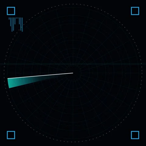 Futuristic radar screen with scanning sonar wave and abstract data visualiz.. Stock Footage 347262634