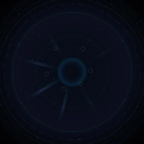 Futuristic Radar Screen UI with Glowing Blue Circles and Data Lines 스톡 동영상 347266350