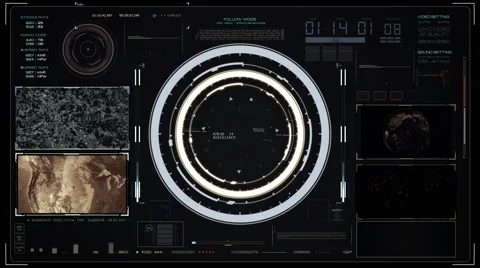Futuristic radar system control Stock Footage 68010211
