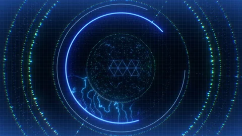 Futuristic Radar &amp; Tech Display Screen Stock-Footage 262638805