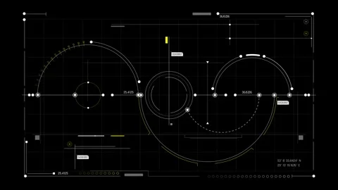 Futuristic Radial Analytics Dashboard With Circular Data Graphs Stock Footage 341559897