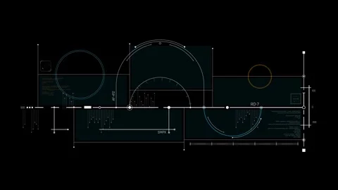 Futuristic Radial Analytics Dashboard With Sinusoidal Data Curve Circular Scales Stock Footage 341559913