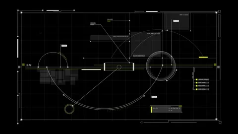 Futuristic Radial Data Dashboard With Orbital Graphs Connected Nodes Stock Footage 341559906