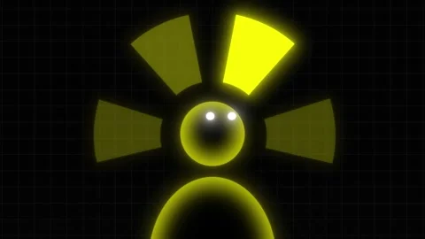 Futuristic Radioactive Icon with Light Effects and Dark Tech Background Vídeos de archivo 331420550