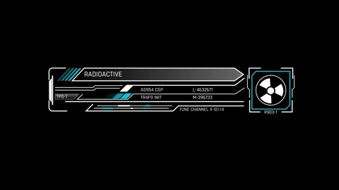 Futuristic Radioactive Warning Information Panel With Radiation Symbol Stock Footage 341520768