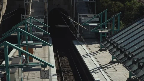 Futuristic railway station Stock Footage 100169411