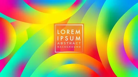 Futuristic rainbow bubbles layer vector illustration. Vivid gradient mesh l.. Illustrazione stock