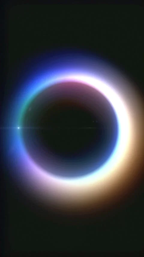 Futuristic Rainbow Corona Ring Light Stock Footage 340453495
